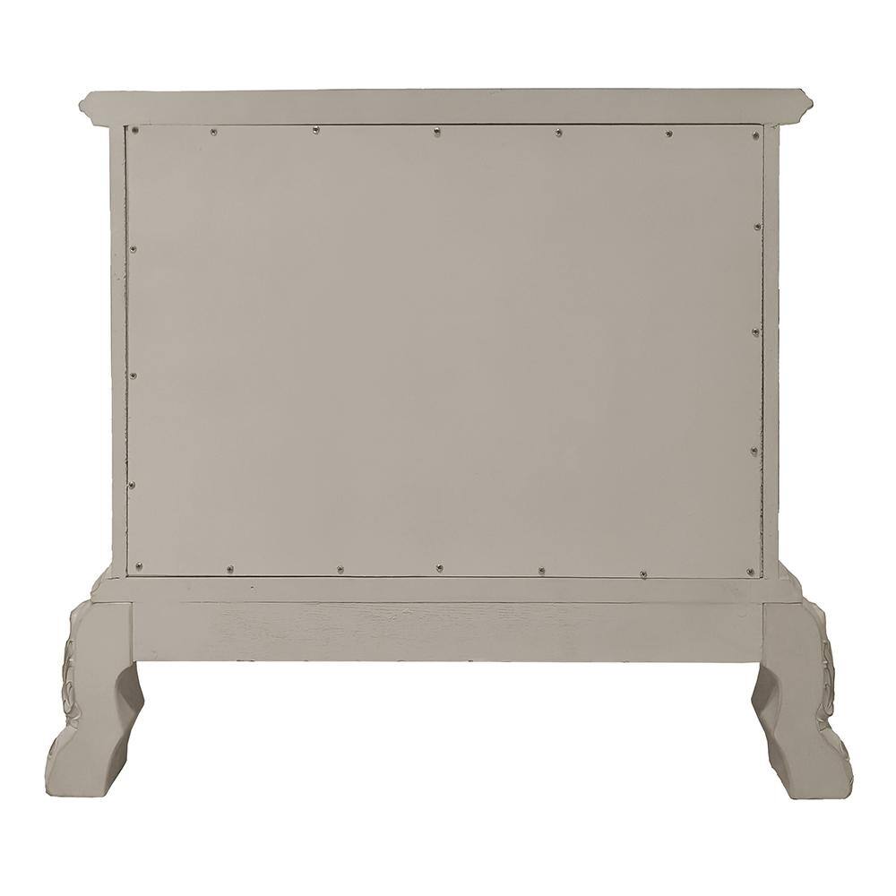Dresden II Bone White 2-Drawer Ornate Nightstand