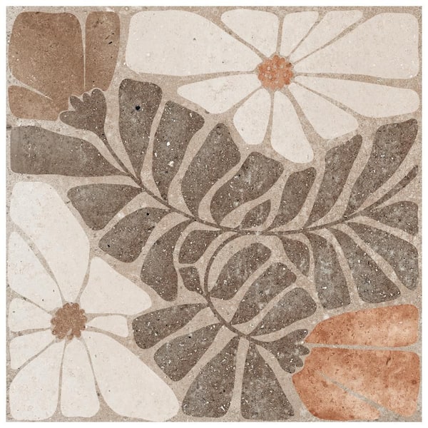 Adagio Decor Fiori 10 in. x 10 in. Porcelain Floor and Wall Take Home Tile Sample
