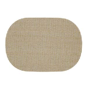 Fishnet 17 in. x 12 in. Moss PVC Covered Jute Oval Placemat (Set of 6)