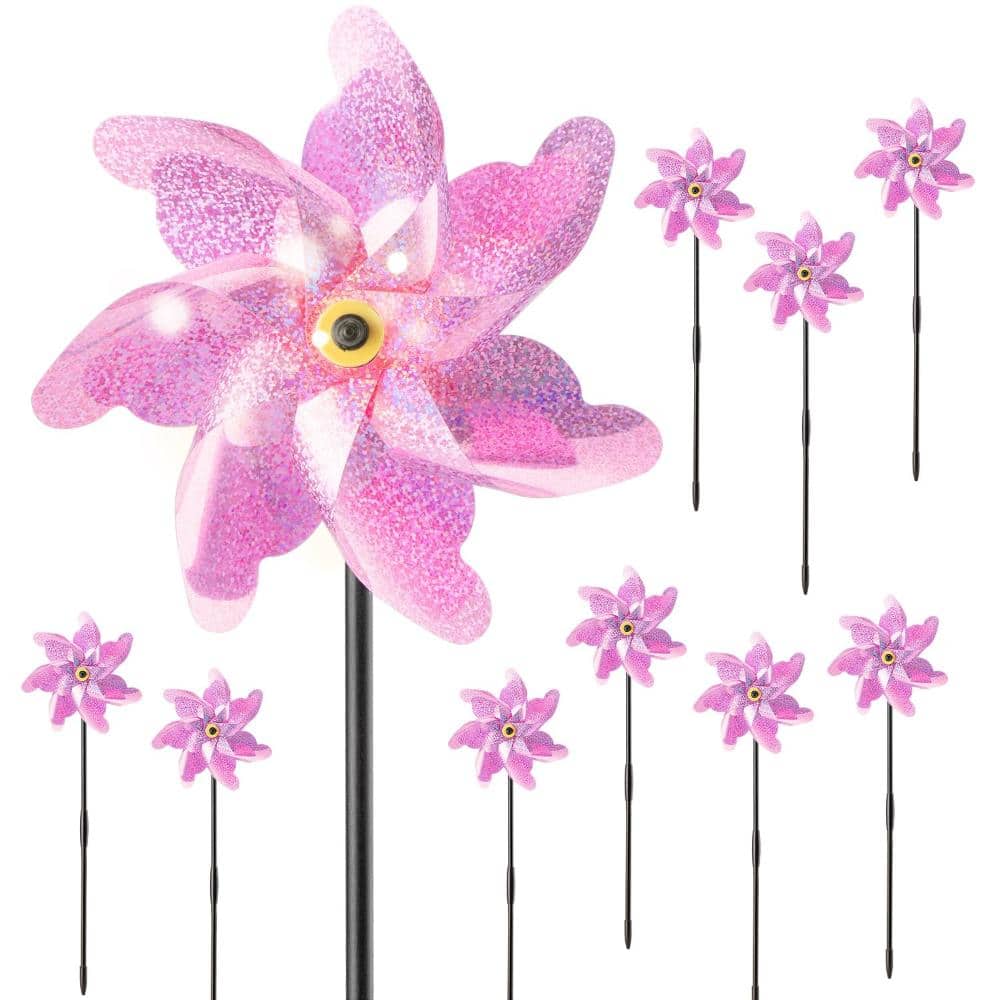 Sparkly Blind Birds Pin Wheel, Scare Birds & Animal Away Wind Spinner, 10 Pack Pink price history on PriceWatchPro
