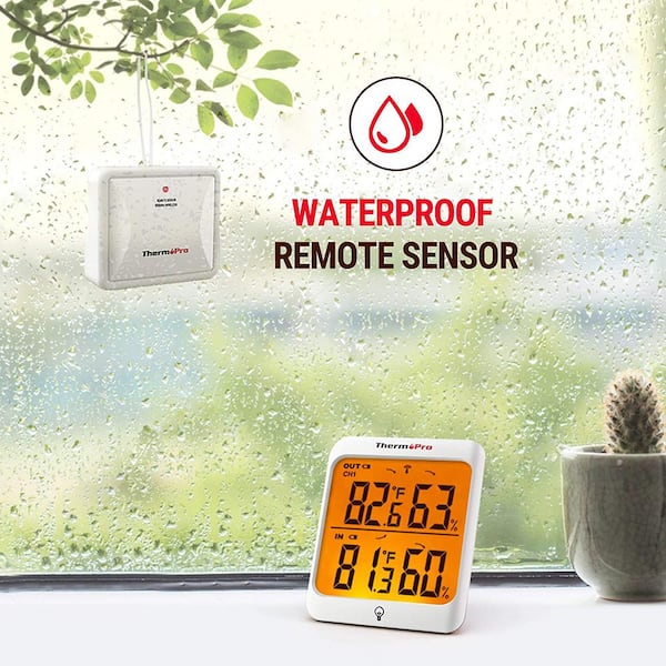 ThermoPro TP63 Digital Wireless Hygrometer Indoor Outdoor Thermometer and Temperature Humidity Monitor with Cold-resistant Humidity Gauge 200ft/60m Range 