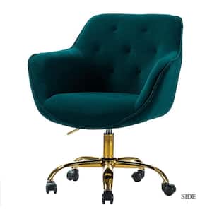 Helen Teal Swivel Task Chair with Tufted Back