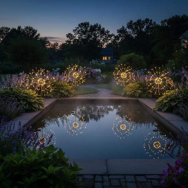 YANSUN Solar Garden Decorative White Firework Path Lights - 120
