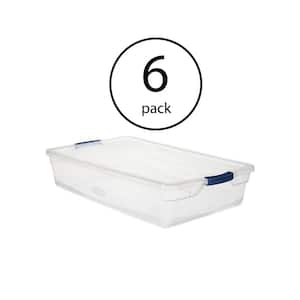 Cleverstore 41 Qt. Latching Plastic Storage Container and Lid (6-Pack)