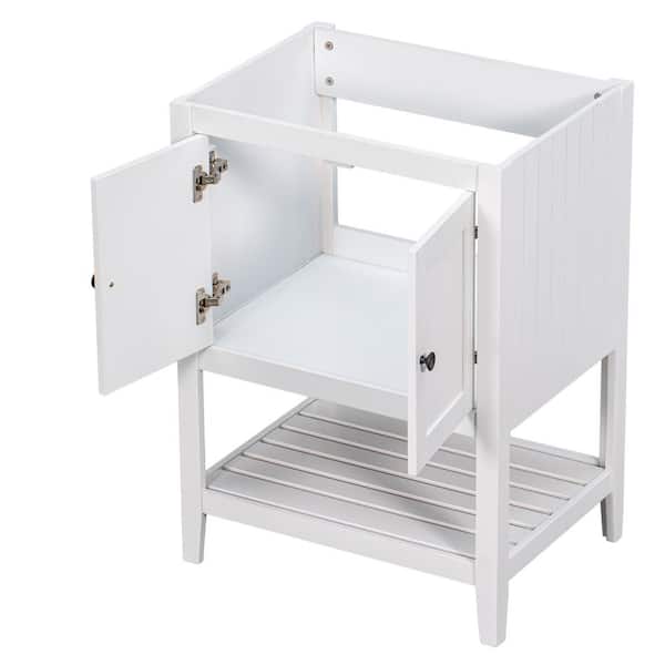 Unbranded 23.7 in. W x 17.8 in. D x 33 in. H Bath Vanity Cabinet without Top in White