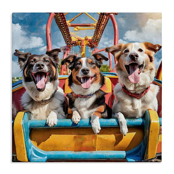 Amusement Park Dogs by Jim Baldwin Unframed Graphic Art Print Animal 24 in. x 24 in.