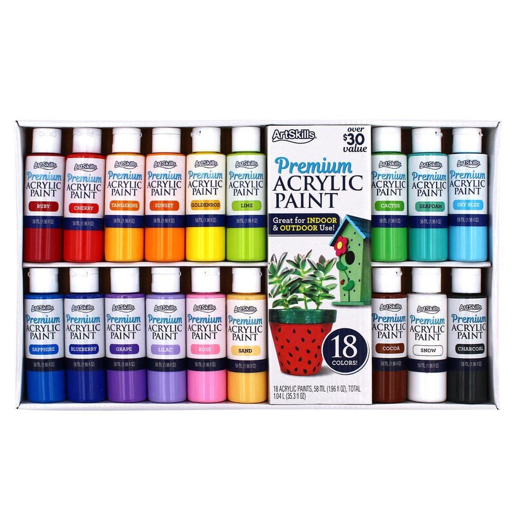 Premium Acrylic Paint Bottles-18 Colors 1.96 fl. oz. Each price history on PriceWatchPro