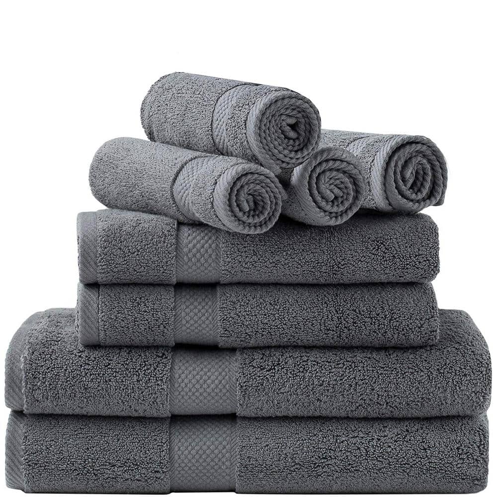 Certified Organic Cotton 6-Piece Bath Towel Set - Dark Gray