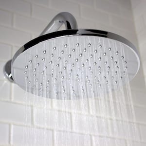 1-Spray 8 in. Single Ceiling MountHigh Pressure Fixed Rain Shower Head in Polished Chrome