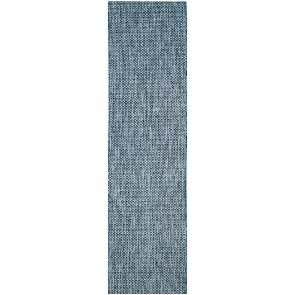 Courtyard Navy/Gray 2 ft. x 18 ft. Solid Distressed Indoor/Outdoor Patio  Runner Rug price history on PriceWatchPro