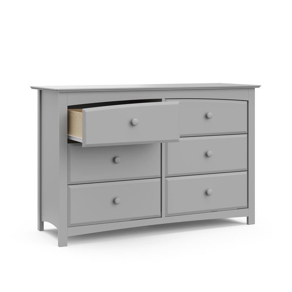 Pebble Gray Double Nursery Dresser with Six Drawers