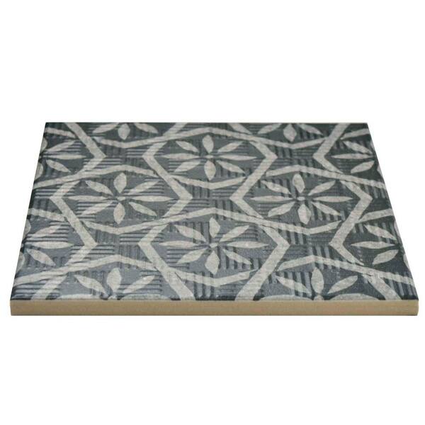 Merola Tile - Area 15 Botanic Black 6 in. x 6 in. Porcelain Floor and Wall Tile (11.94 sq. ft. / case)