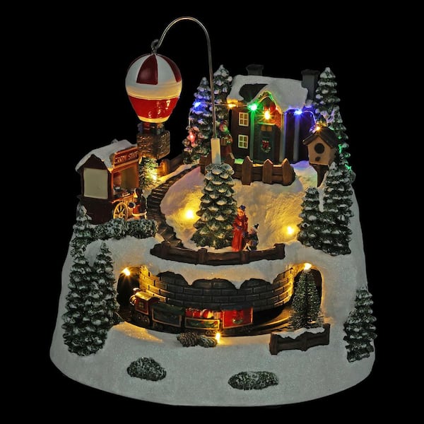 Alpine Corporation Animated Christmas Village with Train