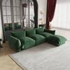 J&E Home 103.9 in. Square Arm 4-Piece L Shaped Chenille Modular Free Combination Sectional Sofa with Ottoman in Green JE-119GNS3+1-A