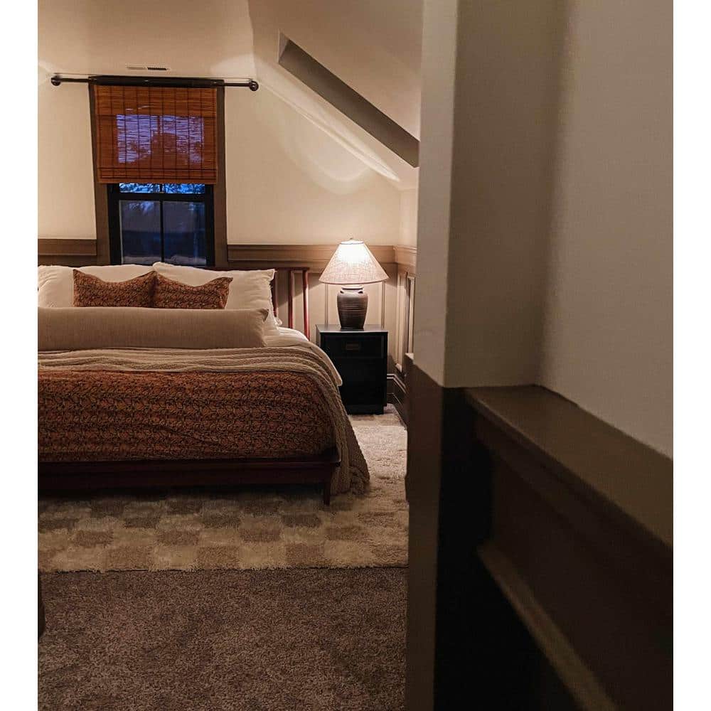 Hauteloom Etiler Checkered Shag Area Rug - Checkboard Design - High Pile Fluffy Shaggy Touch - Square Tiles - Kids Room, Nursery, Living Room Shaggy Carpet - Beige, Cream, White - 7'10" x 10'3"