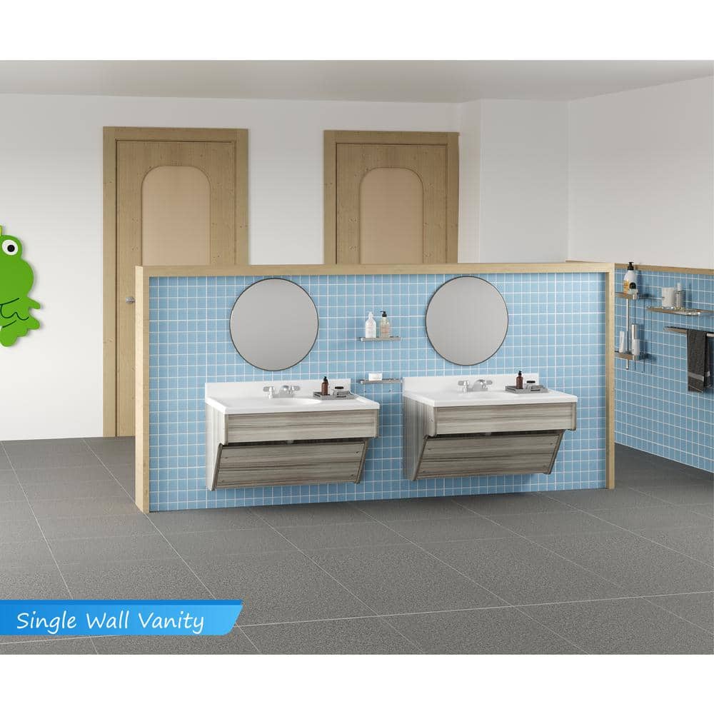 Shadow Elm Gray Composite Wood Single Wall Vanity with Marble Top