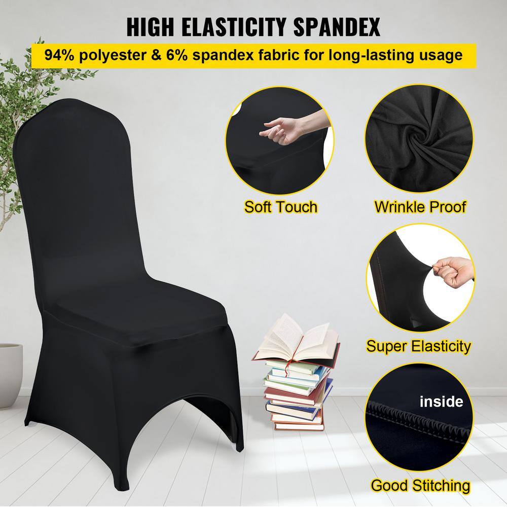 Black Stretch Spandex Dining Chair Covers, Set of 50