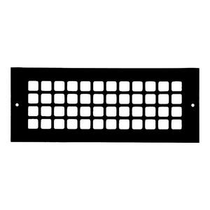 Square Series 4 in. x 12 in. Aluminum Grille, Black with Mounting Holes