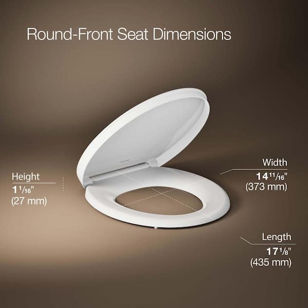 KOHLER Impro ReadyLatch Quiet-Close Round Front Toilet Seat in White