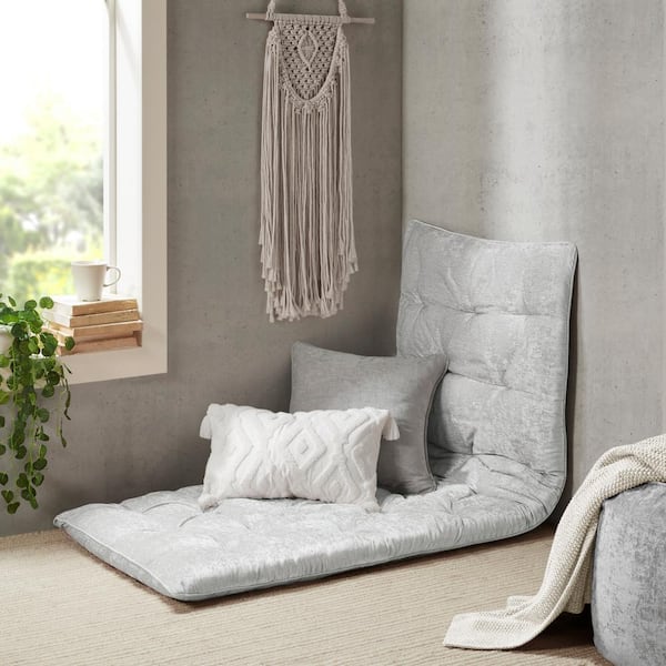 Arwen Grey 27 in. W x 74 in. L Polyester Chenille Floor Throw Pillow