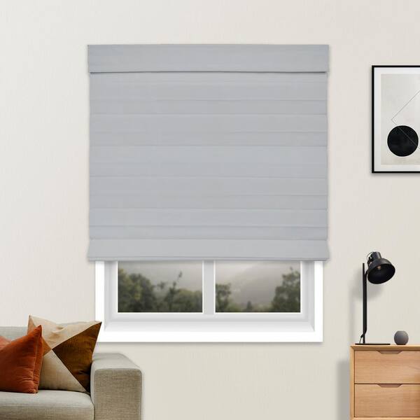 Chicology Cut-to-Size Daily Grey Cordless Light Filtering Privacy Polyester Roman Shade 61.5 in. W x 64 in. L