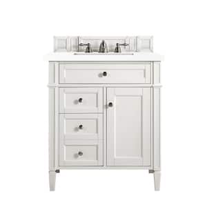 Brittany 30.0 in. W x 23.5 in. D x 34 in. H Bathroom Vanity in Bright White with White Zeus Quartz Top