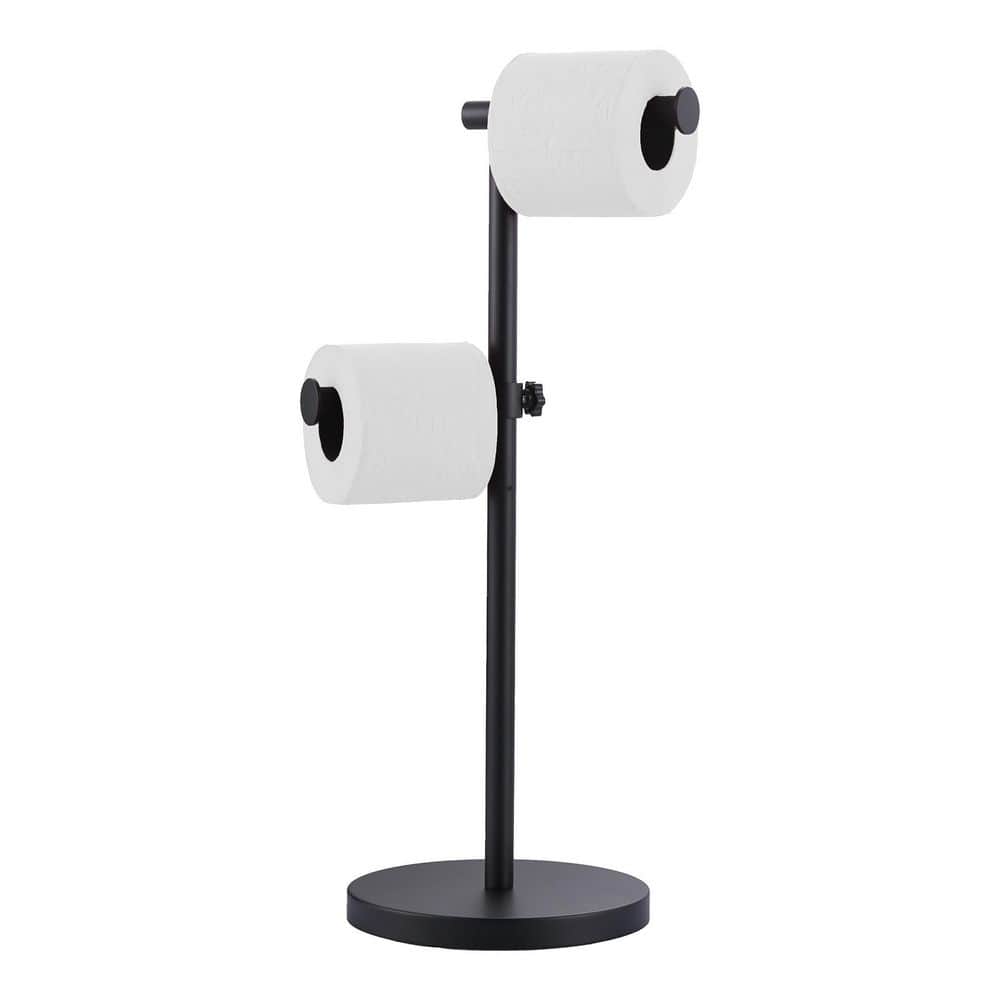21 in. Freestanding Double Post Toilet Paper Holder in Matte Black price history on PriceWatchPro
