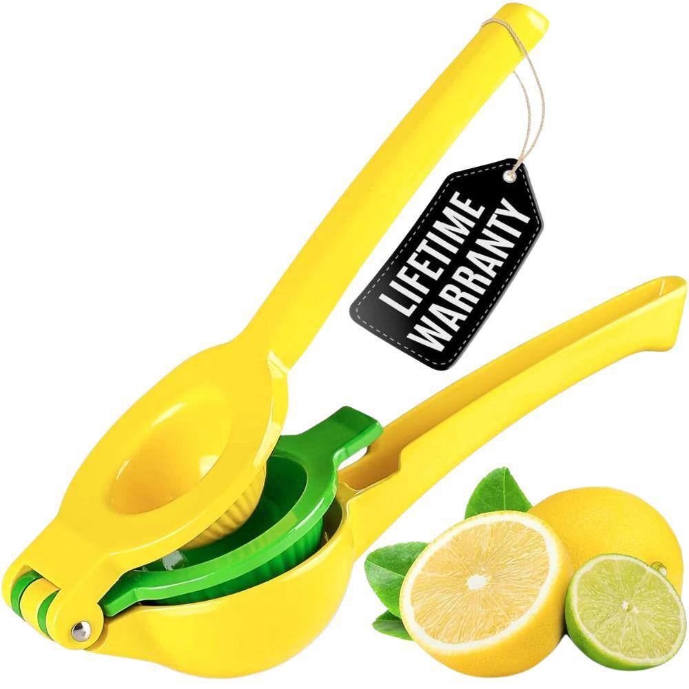Yellow and Green Aluminum Citrus Juicer with Seed Filter