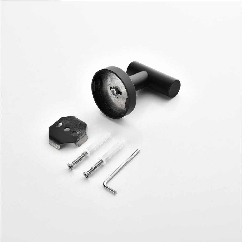 Matte Black Stainless Steel Dual Wall-Mounted Towel Hooks
