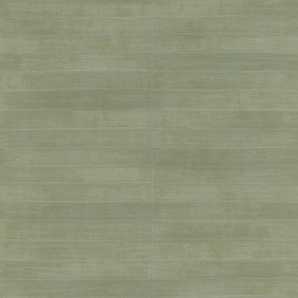 Light Green Leather Textured Non-Woven Wallpaper