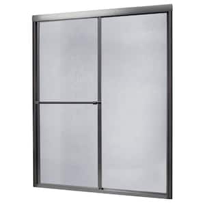 Tides 44 in. to 48 in. x 70 in. H Framed Sliding Shower Door in Brushed Nickel and Rain Glass
