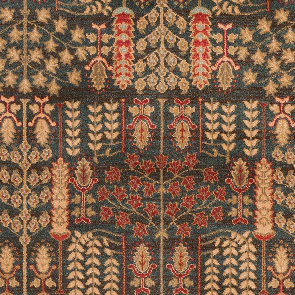 Navy and Natural Rectangular Hand-knotted Synthetic Rug, 10' x 14'