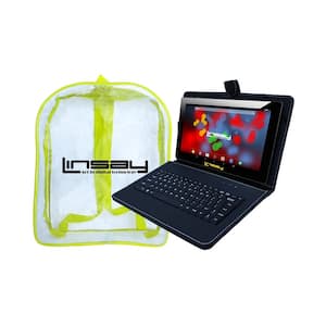 10.1 in. 1280x800 IPS 2GB RAM 32GB Android 12 Tablet with Black Keyboard and Backpack