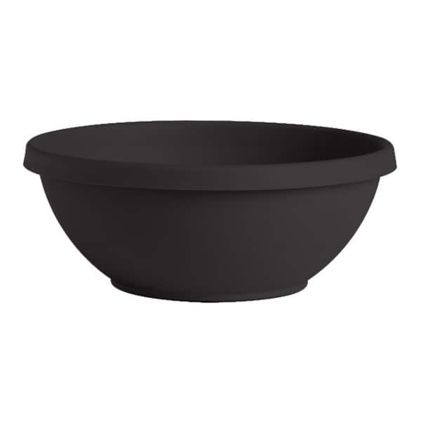 Bloem Terra Medium 14 in. Black Plastic Bowl Planter