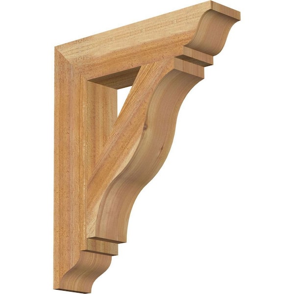 Ekena Millwork 4 in. x 22 in. x 18 in. Western Red Cedar Funston Traditional Rough Sawn Bracket