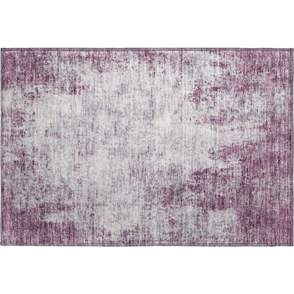 Addison Rugs Mayfield Premium Machine Washable Abstract AMF940 Plum 2 ft. x 3 ft. Area Rug