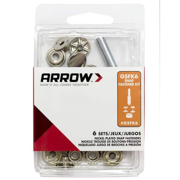 Arrow Screw Snap Fastener Kit - 6 Sets