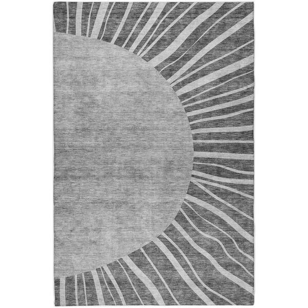 Dream Shag Premium Machine Washable Abstract ADS668 Charcoal 10 ft. x 14 ft. Area Rug