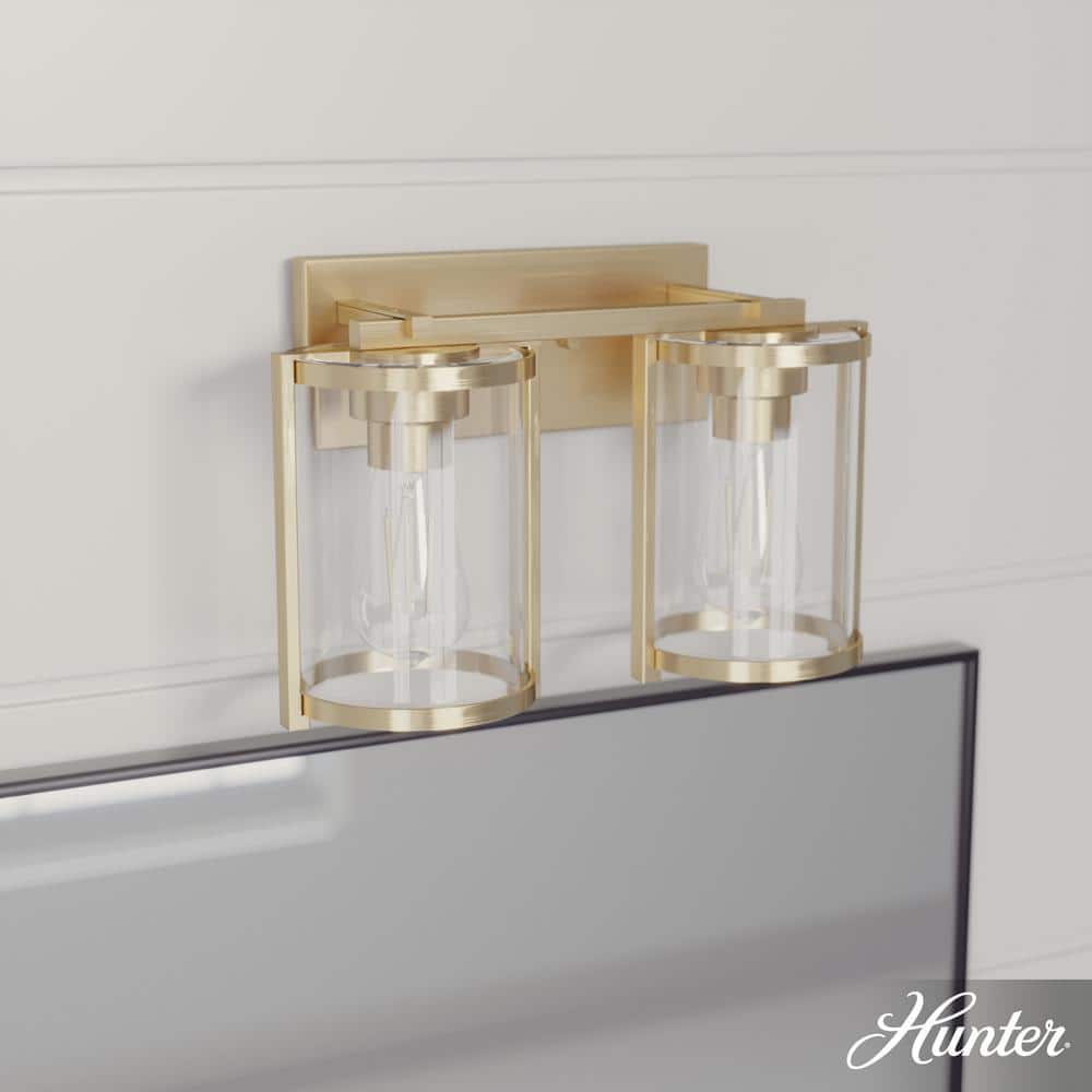 Astwood 15.5 in. 2-Light Alturas Gold Vanity Light with Clear Glass Shades Bathroom Light price history on PriceWatchPro