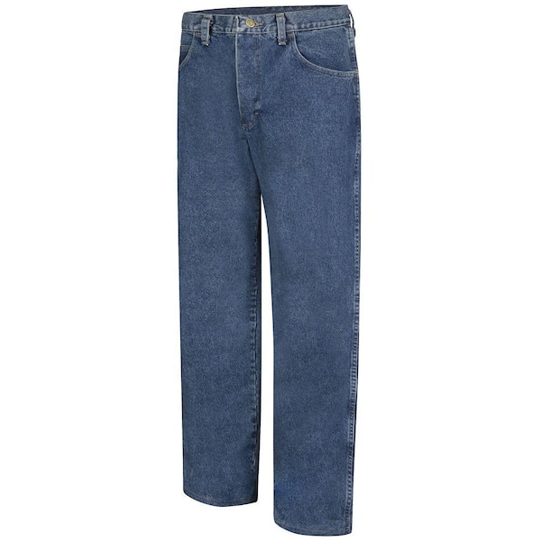 Bulwark Men's 42 in. x 32 in. Blue Loose Fit Stone Washed Jean