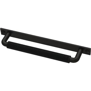 Averland 5-1/16 in. (128 mm) Modern Matte Black Cabinet Drawer Pull with Backplate