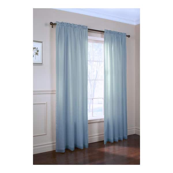Unbranded Rhapsody Aqua Lined 54 in. W x 84 in. L Rod Pocket Room Darkening Curtain Panel