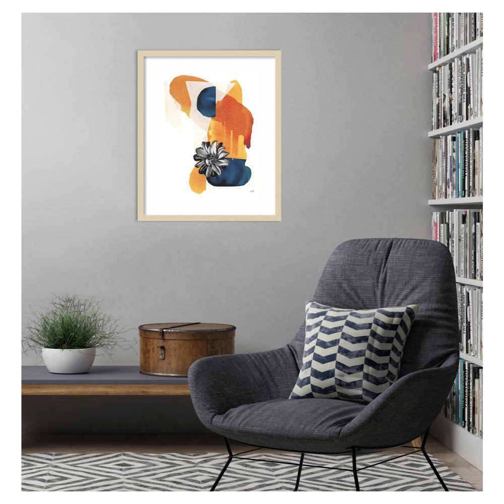 Yakamoz I Abstract Expressionism Giclee Print with Natural Frame