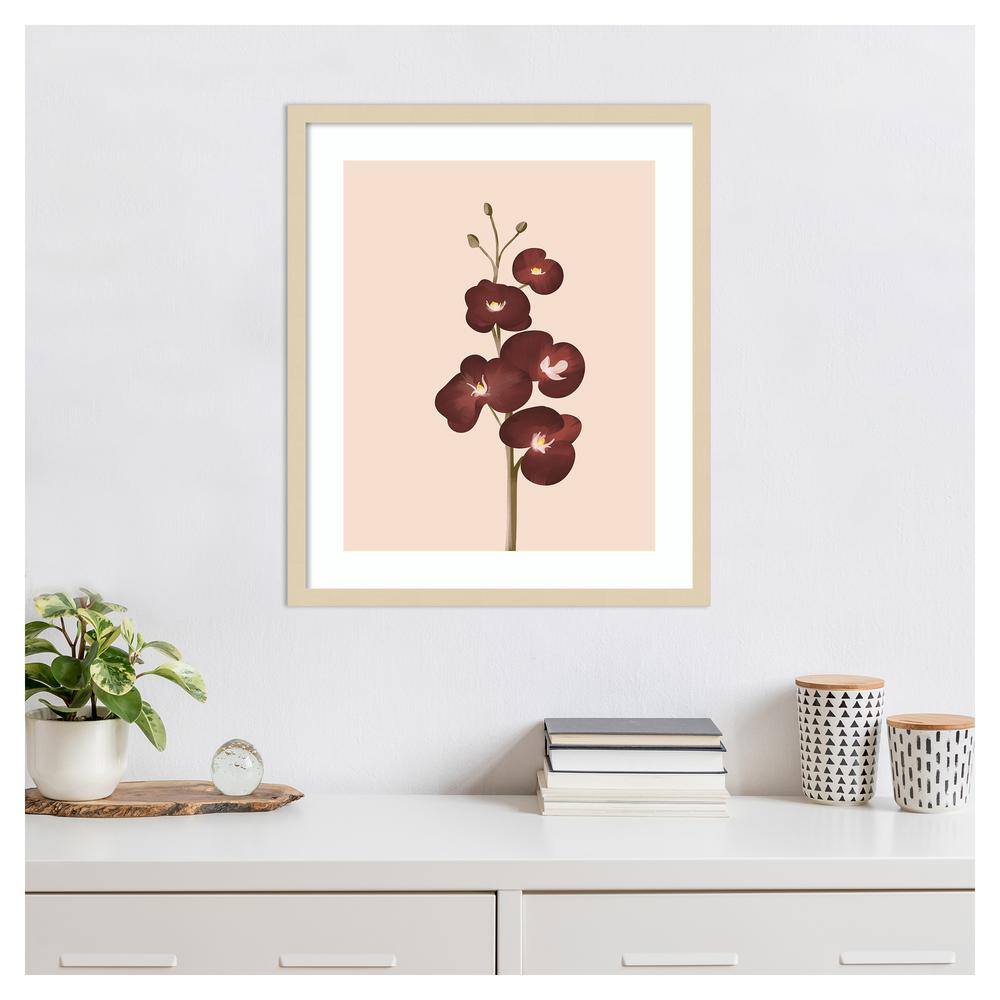 21"x25" Svelte Natural Framed Pastel Flowers IV Wall Art