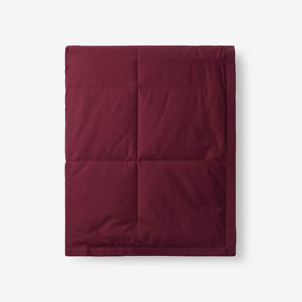 The Company Store LaCrosse LoftAIRE Down Alternative Merlot Cotton Throw Blanket
