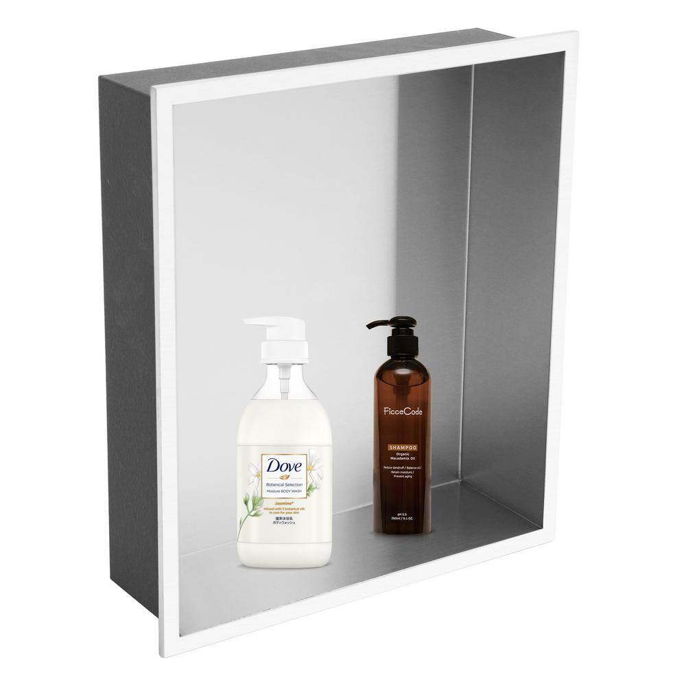 15 in. W x 13 in. H x 4 in. D Recessed Bathroom Shower Niche in Stainless Steel Brushed price history on PriceWatchPro