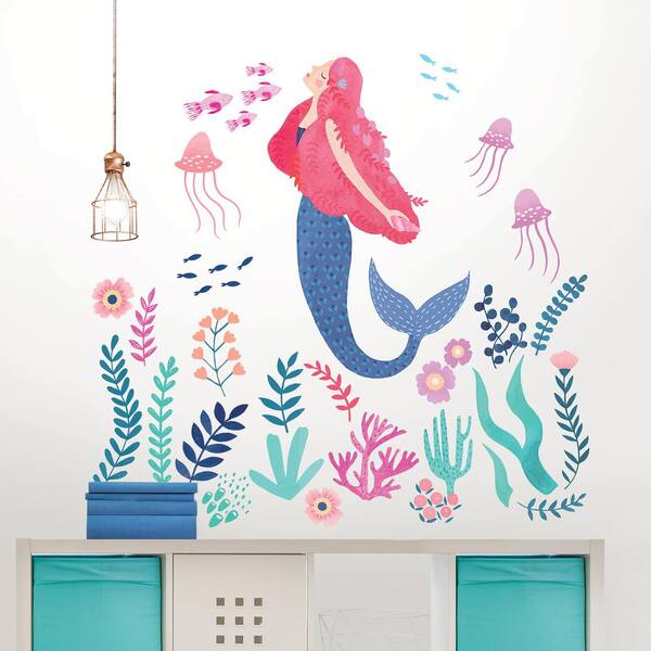 WallPops Let's Be Mermaids Wall Art Kit