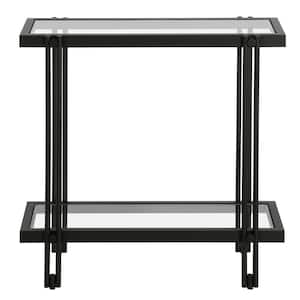 Inez 24 in. Blackened Bronze Glass Rectangular Side Table