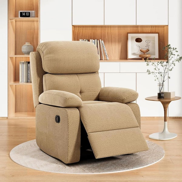 Camel Foam Recliner with ‎Arm Rest and Cushion, Ergonomic, Recliner Sofa for Living Room