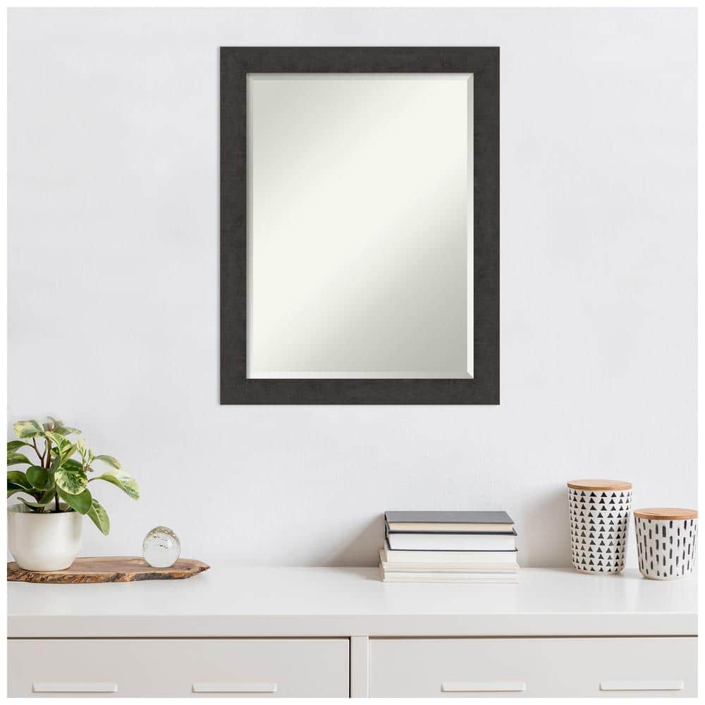 Rustic Espresso Wood Framed Full-Length Bathroom Mirror